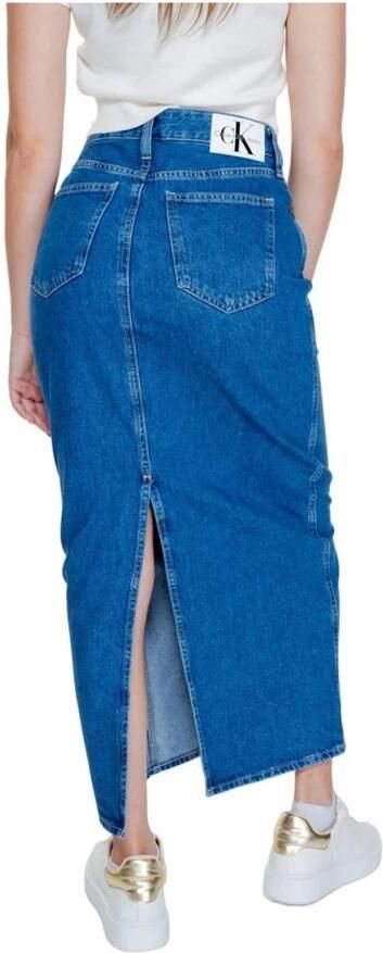 Calvin Klein Jeans Blauwe Katoenen Rok Herfst Winter Collectie Blue Dames - Foto 2