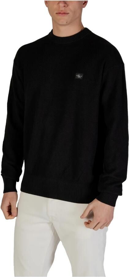Calvin Klein Trui met ronde hals CASUAL TEXTURE SWEATER Logoborduring ronde hals