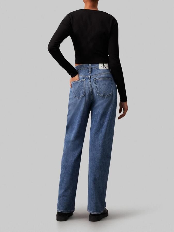 Calvin Klein Jeans Blauwe Effen Rits Jeans Vrouwen Herfst Winter Blue Dames - Foto 3