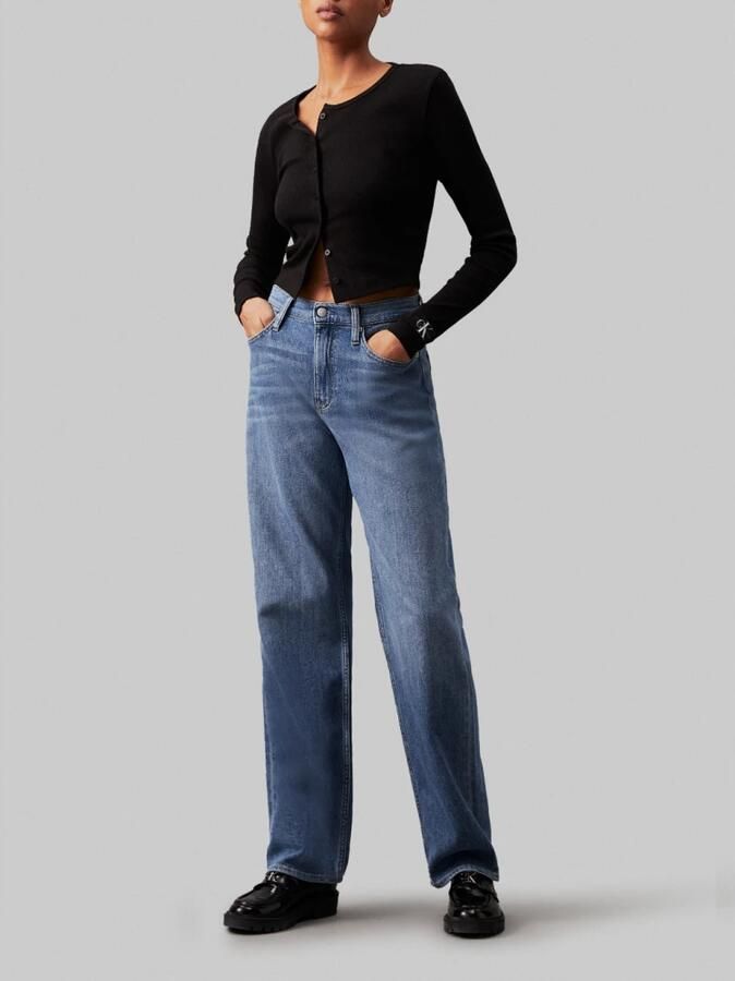 Calvin Klein Jeans Blauwe Effen Rits Jeans Vrouwen Herfst Winter Blue Dames - Foto 4