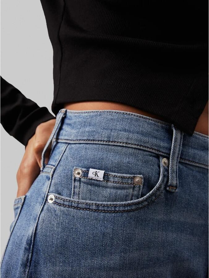 Calvin Klein Jeans Blauwe Effen Rits Jeans Vrouwen Herfst Winter Blue Dames