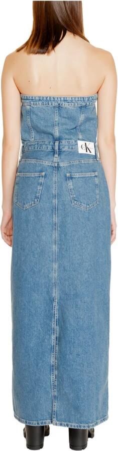 Calvin Klein Jeans Blauwe Katoenen Jurk Herfst Winter Collectie Blue Dames - Foto 6