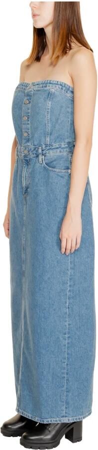 Calvin Klein Jeans Blauwe Katoenen Jurk Herfst Winter Collectie Blue Dames - Foto 8