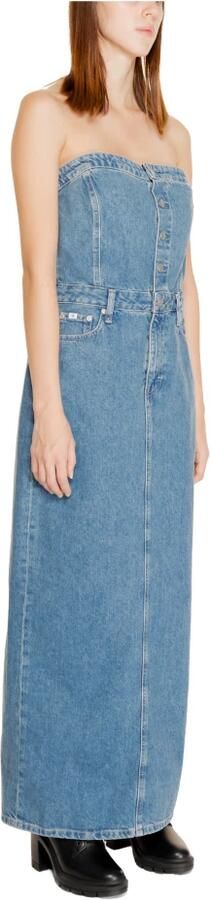 Calvin Klein Jeans Blauwe Katoenen Jurk Herfst Winter Collectie Blue Dames - Foto 7