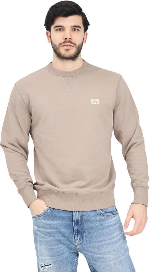 Calvin Klein Jeans Minimalistische Beige Crewneck Sweater Beige Heren - Foto 2