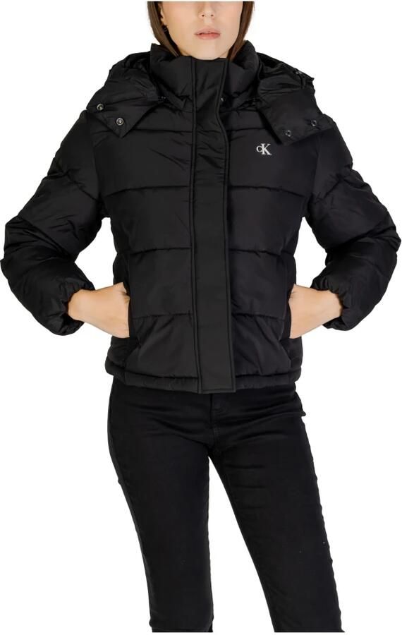 Calvin Klein Jeans Mono Logo Jas Vrouwen Herfst Winter Black Dames