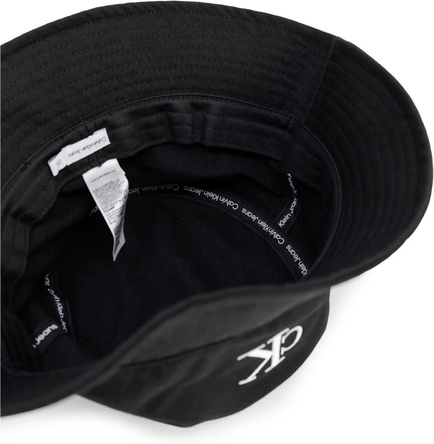 Calvin Klein Jeans Monogram Embro Bucket Hat Herfst Winter Collectie Black Dames
