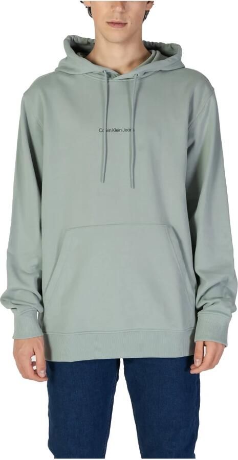 Calvin Klein Jeans Monogram Katoenen Trui Herfst Winter Collectie Green Heren