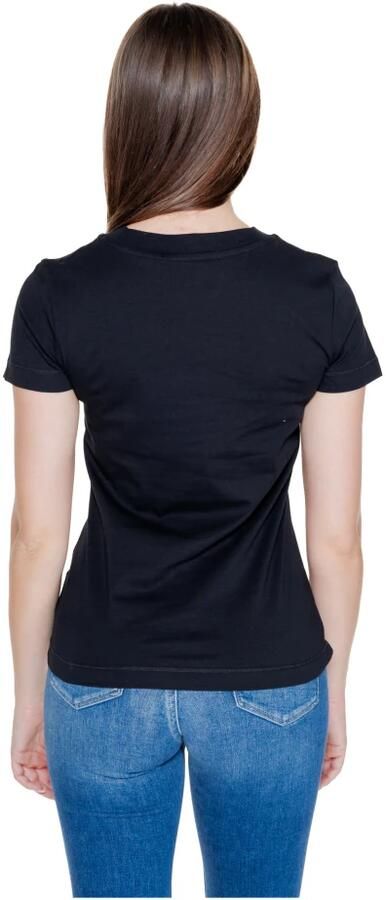 Calvin Klein Korte Mouw Logo Geborduurd Katoenen T-shirt Black Dames - Foto 4