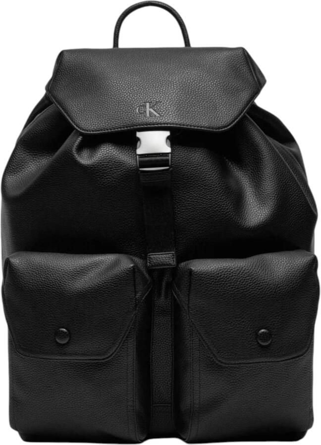 Calvin Klein Jeans Polyurethaan gesp sluiting tas met meerdere zakken Black Heren