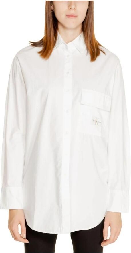 Calvin Klein Katoenen Utility Blouse Herfst Winter Collectie White Dames - Foto 3