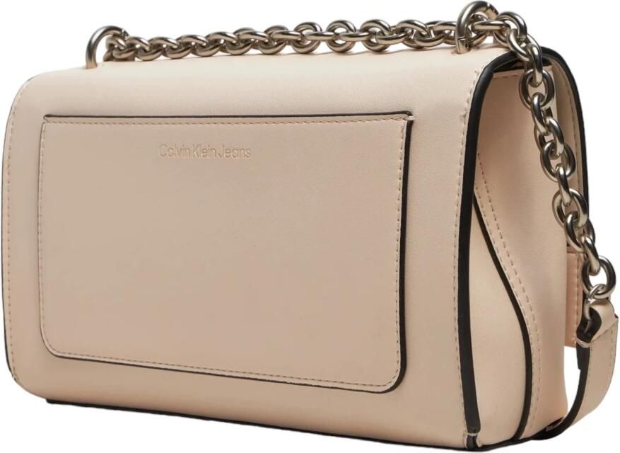 Calvin Klein Jeans Roze Faux Leren Schoudertas Met Kliksluiting Pink Dames - Foto 2