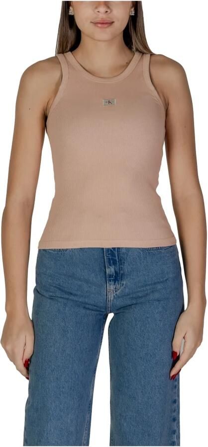 Calvin Klein Jeans Roze Geribbelde Tanktop voor Vrouwen Pink Dames - Foto 3