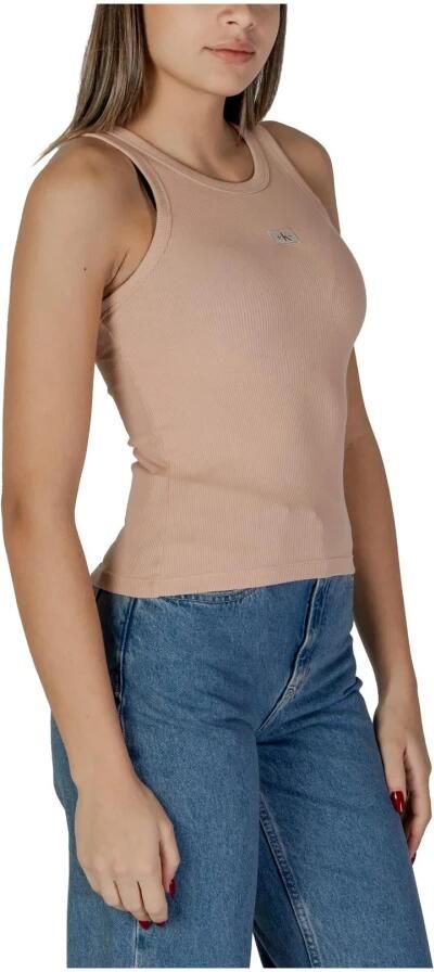 Calvin Klein Jeans Roze Geribbelde Tanktop voor Vrouwen Pink Dames