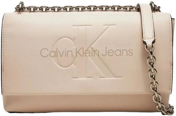 Calvin Klein Jeans Roze Faux Leren Schoudertas Met Kliksluiting Pink Dames - Foto 4
