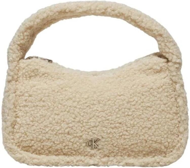 Calvin Klein Jeans Sherpa Mini Zip Eco-Vriendelijke Handtas Beige Dames - Foto 5