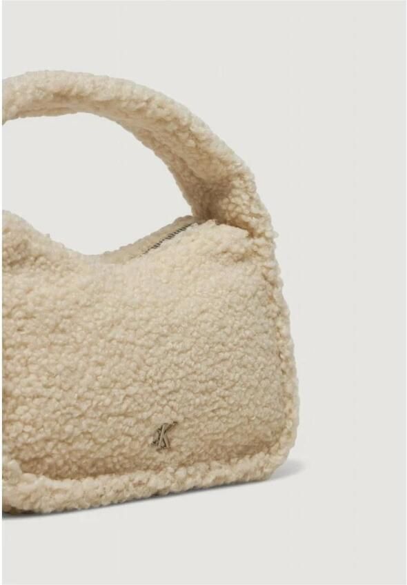 Calvin Klein Jeans Sherpa Mini Zip Eco-Vriendelijke Handtas Beige Dames - Foto 2