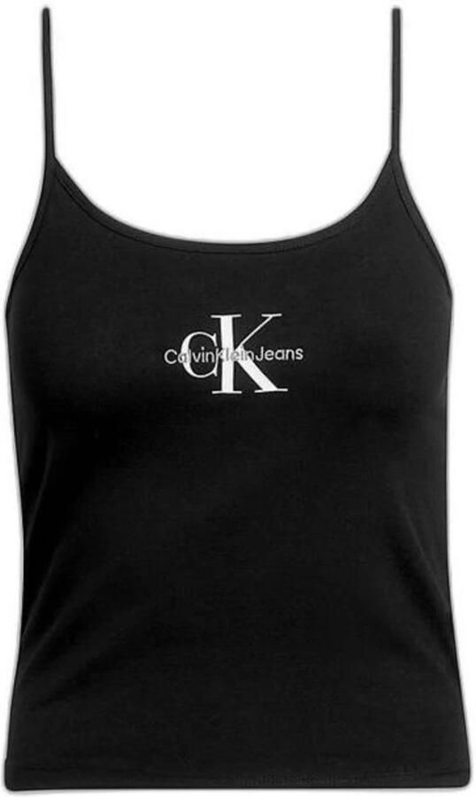 Calvin Klein Jeans Top met labelstitching en spaghettibandjes