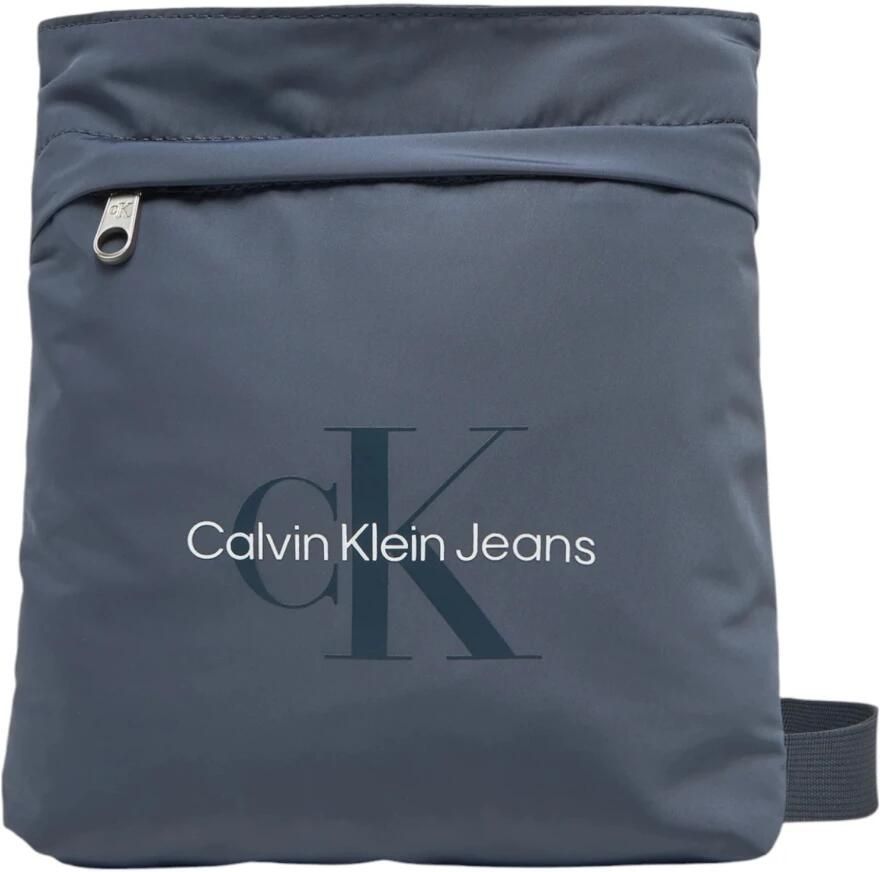 Calvin Klein Jeans Stijlvolle bedrukte schoudertas met ritssluiting Blue Heren - Foto 2