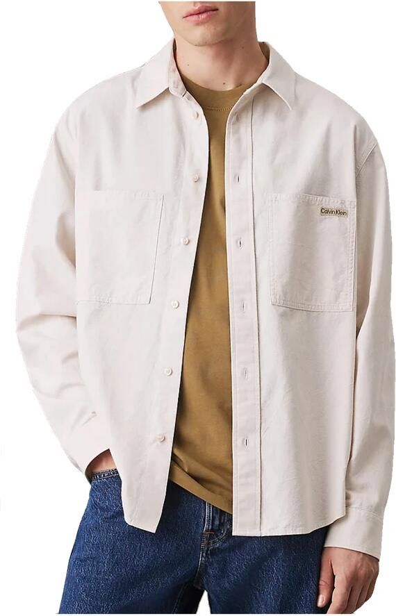 Calvin Klein Jeans Beige Effen Button-Up Shirt Lente Zomer Beige Heren - Foto 4