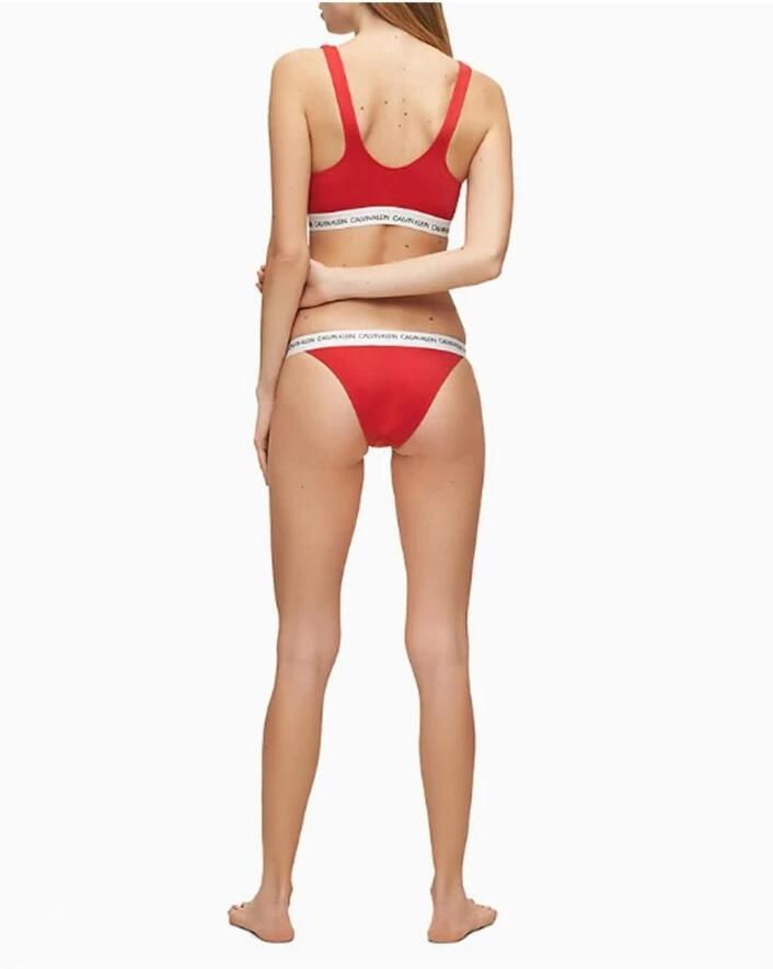 Calvin Klein Jeans Stijlvolle Zwemkledingcollectie: Polyamide Blend Red Dames