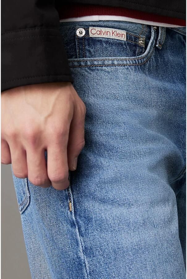 Calvin Klein Jeans Stonewash Straight Leg Denim Jeans Blue Heren