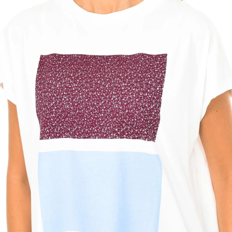 Calvin Klein Jeans T-shirt met korte mouwen en geribbelde afwerking White Dames