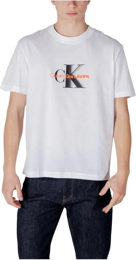 Calvin Klein Jeans Wit Bedrukt Ronde Hals T-Shirt White Heren - Foto 3