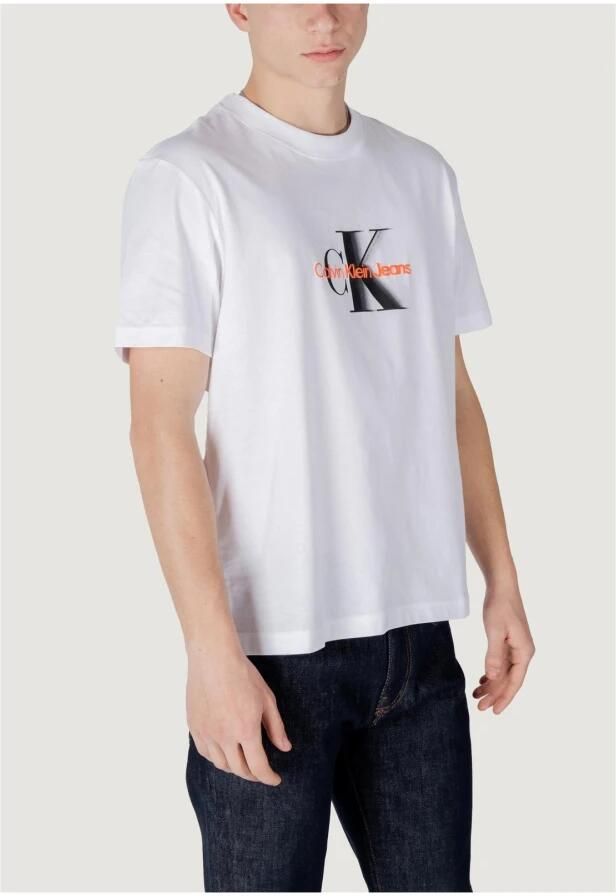 Calvin Klein Jeans Wit Bedrukt Ronde Hals T-Shirt White Heren - Foto 2