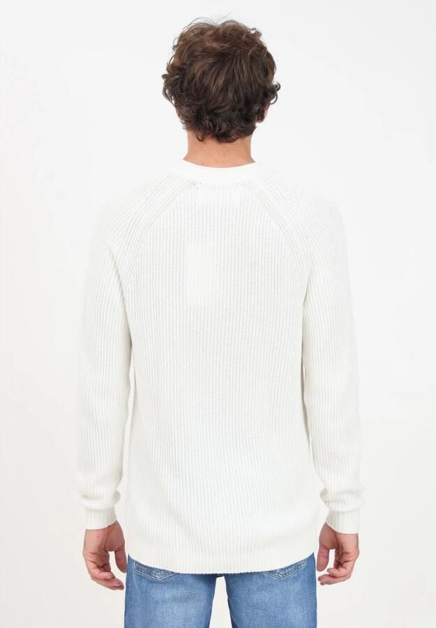 Calvin Klein Jeans Witte Katoenen Gebreide Ronde Hals Trui White Heren - Foto 2