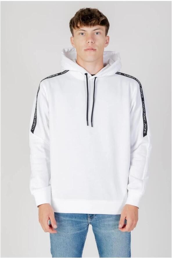 Calvin Klein Jeans Witte Hoodie Herfst Winter Mannen White Heren