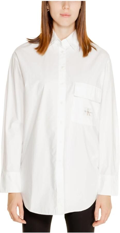 Calvin Klein Katoenen Utility Blouse Herfst Winter Collectie White Dames - Foto 7