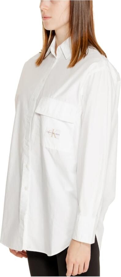 Calvin Klein Katoenen Utility Blouse Herfst Winter Collectie White Dames - Foto 5