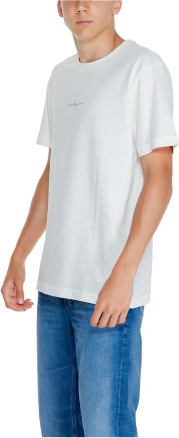 Calvin Klein Heren T-shirt met korte mouwen van katoen White Heren - Foto 3