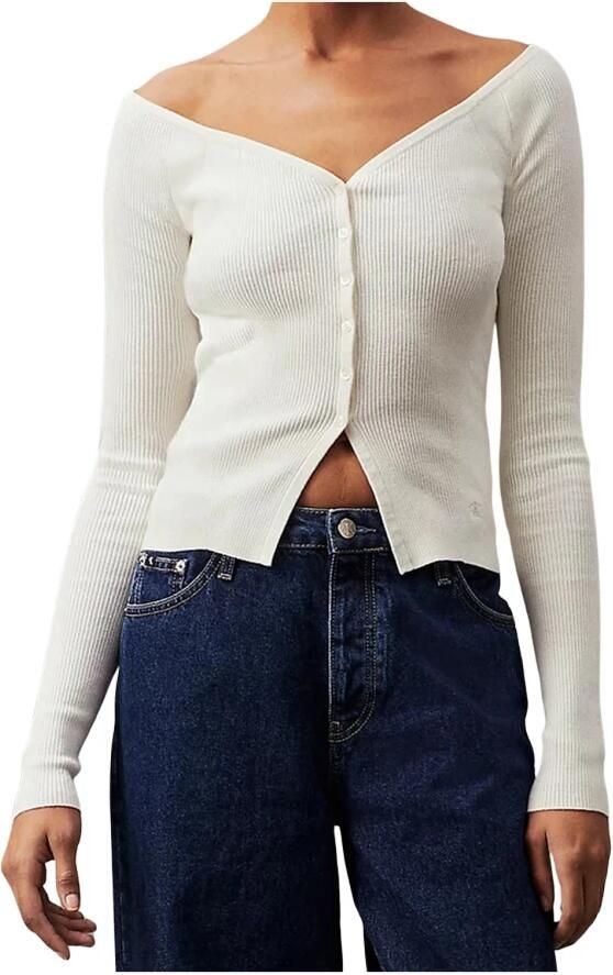 Calvin Klein Jeans Witte Sweater Collectie White Dames - Foto 3