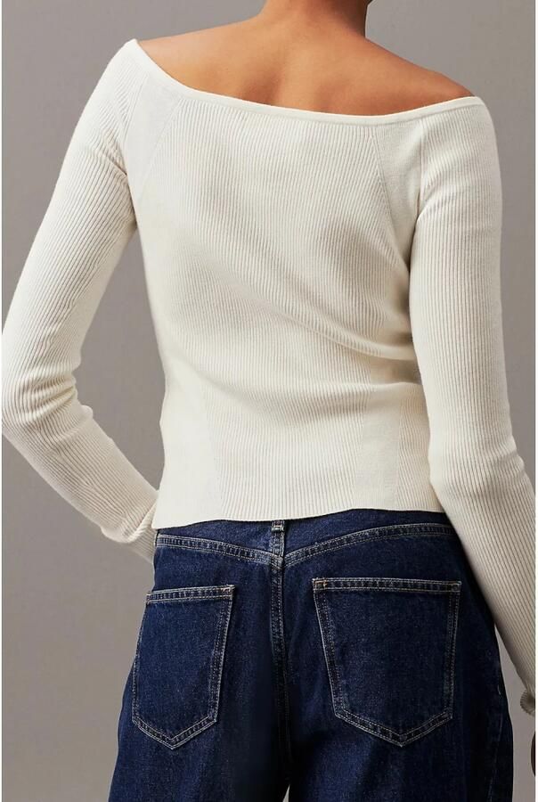 Calvin Klein Jeans Witte Sweater Collectie White Dames