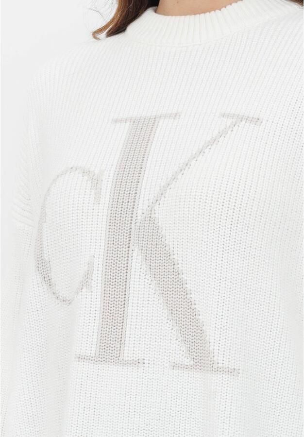 Calvin Klein Jeans Beige Katoenen Sweatshirt Ronde Hals Lente Zomer Beige Dames