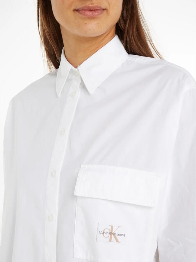 Calvin Klein Katoenen Utility Blouse Herfst Winter Collectie White Dames - Foto 2