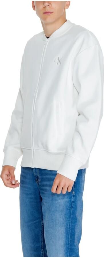Calvin Klein Jeans Witte Zip-Up Sweatshirt Mannen Herfst Winter White Heren - Foto 2