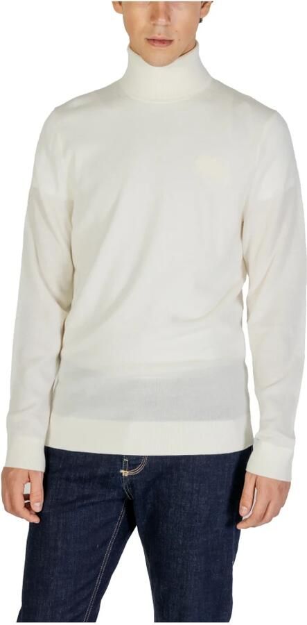 Calvin Klein Jeans Wol Turtle Neck Gebreide Kleding Collectie White Heren - Foto 3