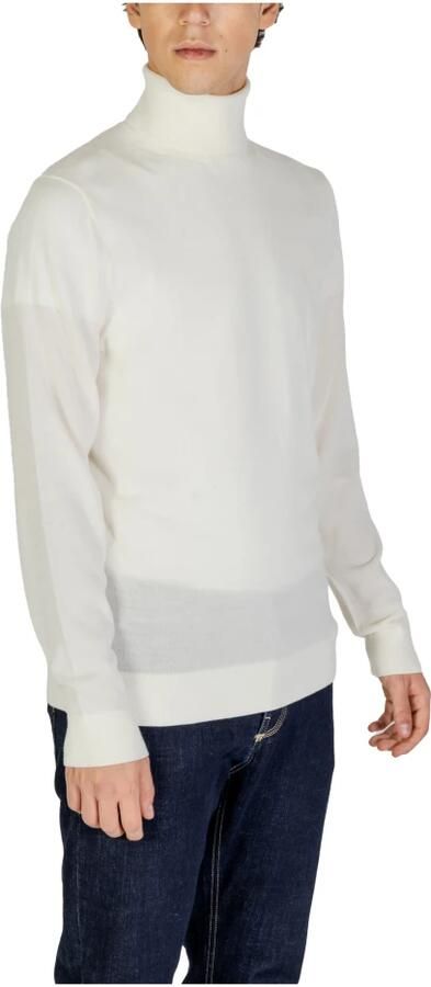 Calvin Klein Jeans Wol Turtle Neck Gebreide Kleding Collectie White Heren - Foto 6