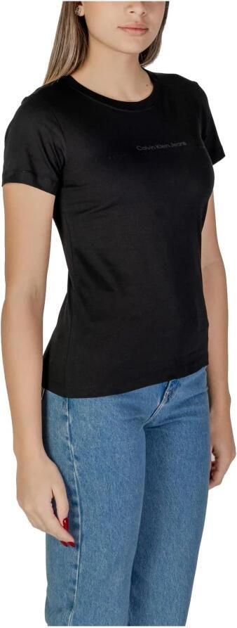Calvin Klein Jeans Zwarte Katoenen Dames T-shirt Lente Zomer Black Dames - Foto 2