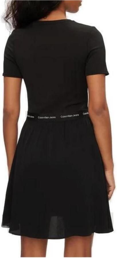 Calvin Klein Jeans Zwarte Viscose Korte Jurk Damesmode Black Dames - Foto 3