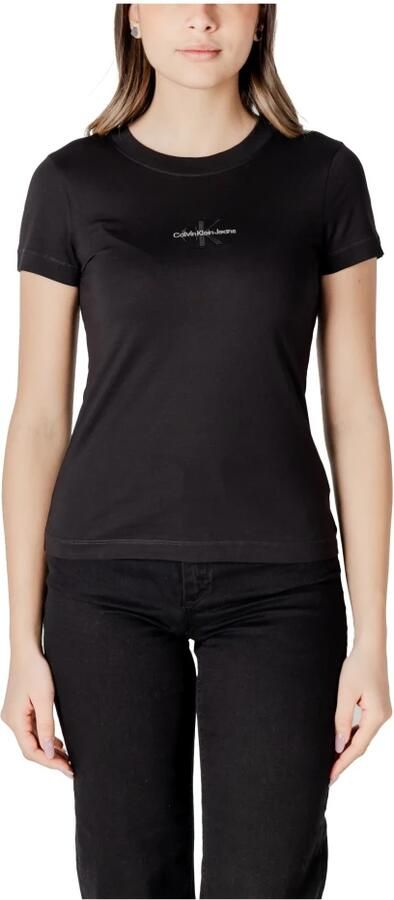 Calvin Klein Jeans Zwarte Bedrukte T-shirt voor Vrouwen Black Dames - Foto 3
