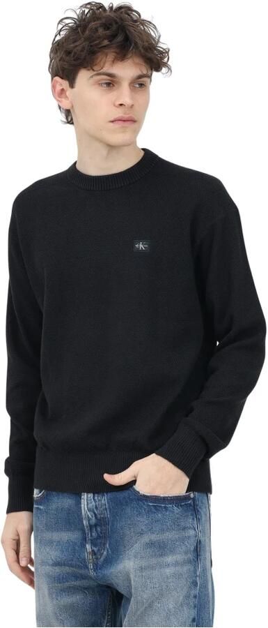 Calvin Klein Trui met ronde hals CASUAL TEXTURE SWEATER Logoborduring ronde hals - Foto 4