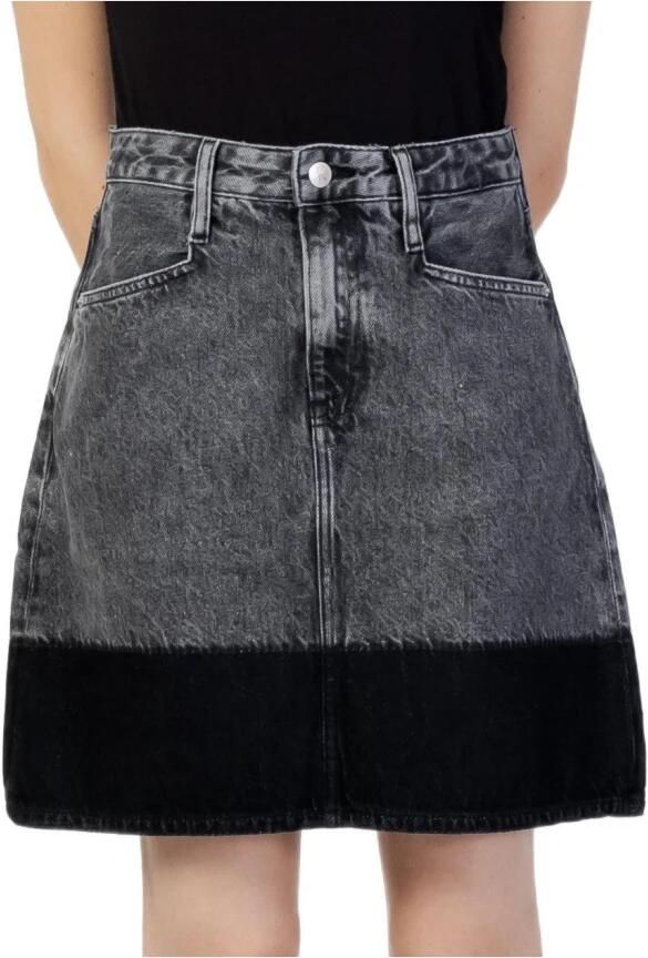 Calvin Klein Jeans Zwarte Denim A-Lijn Rok met Distressed Design Gray Dames - Foto 3