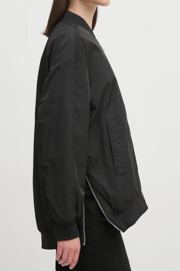 Calvin Klein Bomberjack LONG BOMBER met logo-opdruk tailleafsluiting versmald door elastiek - Foto 7