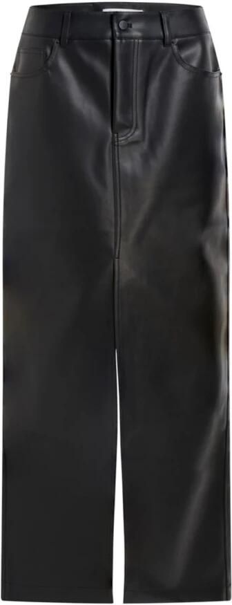 Calvin Klein Jeans Zwarte Midi Rok van Imitatieleer Black Dames - Foto 4