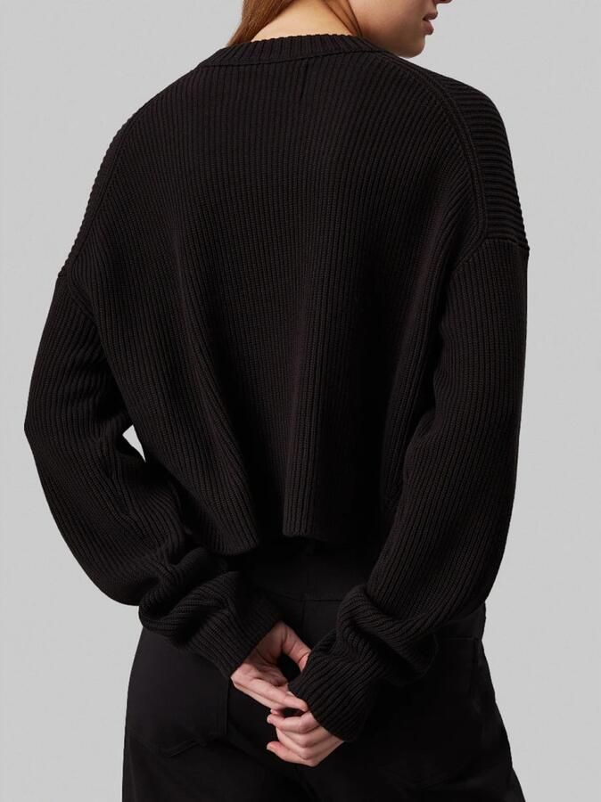 Calvin Klein Trui met staande kraag LOGO INTARSIA REGULAR SWEATER - Foto 6