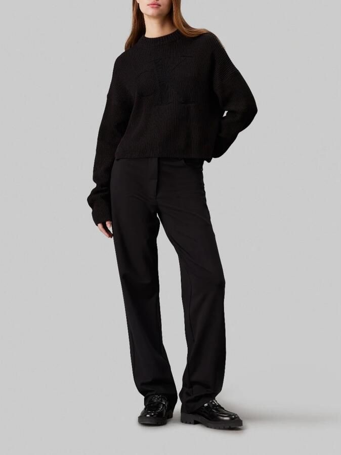 Calvin Klein Trui met staande kraag LOGO INTARSIA REGULAR SWEATER - Foto 7